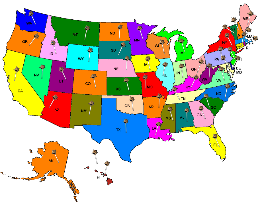 Map of U.S. states